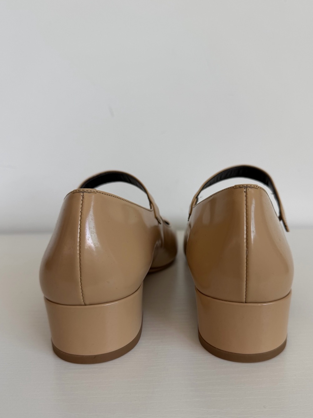 By Far 37 Ginny Mary Jane Pumps in Beige Nude Tan - Picture 5 of 9